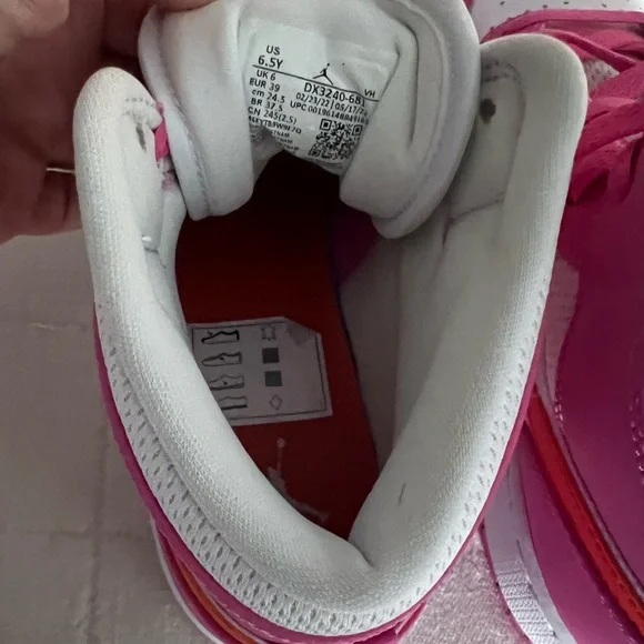 Nike Air Jordan 1 Mid Pinksicle Safety Orange Pink DX3240-681 size us 6.5 - Picture 7 of 9